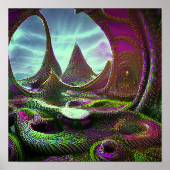 Surreal Alien World Psychedelic Lucid Dream Poster (Framsidan)