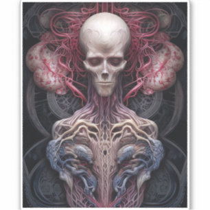Surreal Anatomy Horror Sci-Fi Art Klistermärken