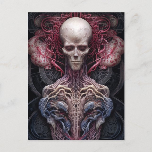 Surreal Anatomy Horror Sci-Fi Art Vykort (Framsida)