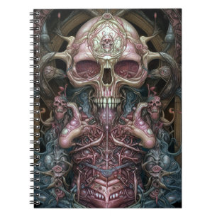 Surreal Anatomy Skull Horror Sci-Fi Art Anteckningsbok