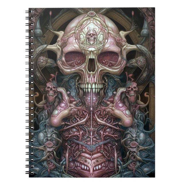 Surreal Anatomy Skull Horror Sci-Fi Art Anteckningsbok (Framsidan)