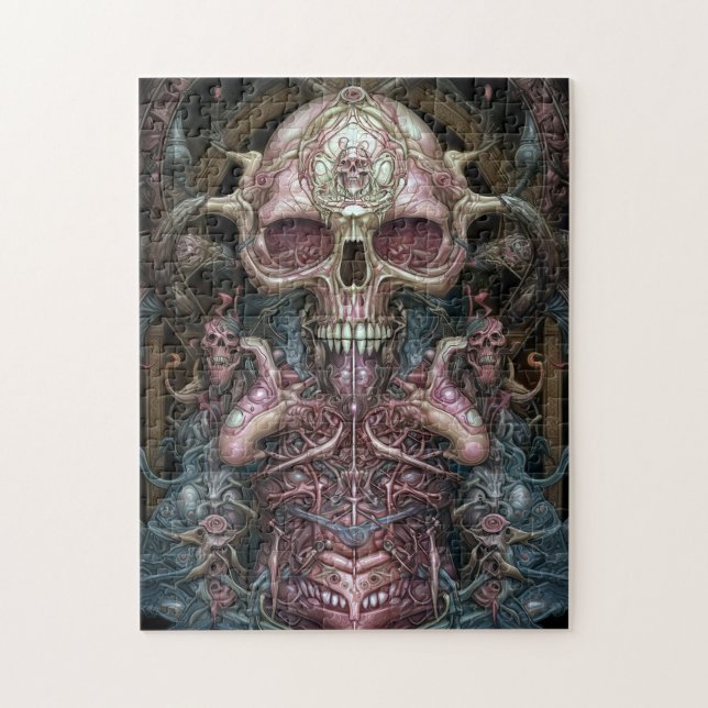 Surreal Anatomy Skull Horror Sci-Fi Art Pussel (Vertikal)