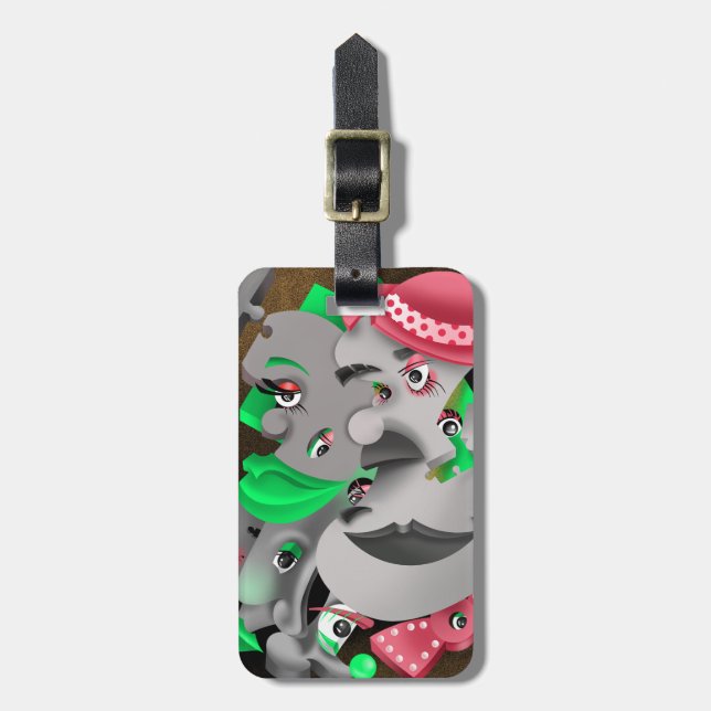 Surreal Ansikte-bagagetagg - fet och unik Bagagebricka (Vertikal Framsida)