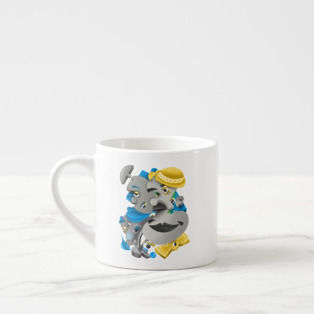 Surreal Ansikte fet och konstnärligt Espresso Kopp Espressomugg (Vänster)