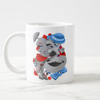 Surreal Ansikte fet och konstnärligt stort kaffe K Jumbo Mugg