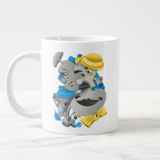 Surreal Ansikte fet och konstnärligt stort kaffe K Jumbo Mugg