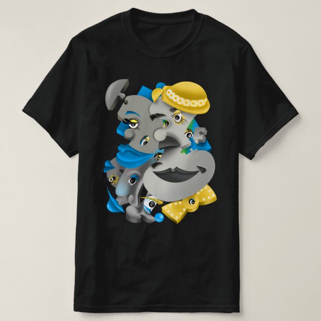 Surreal Ansikte & Jigszawa Puzzle Manar's T-Shirt (Design framsida)