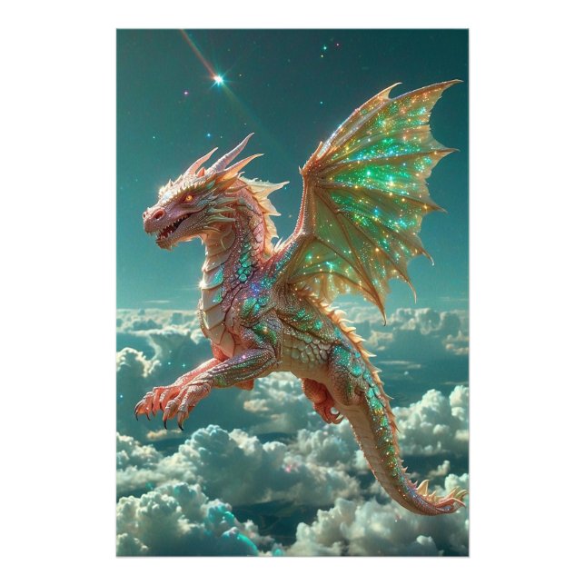 *~* Surreal AP88 Fantasy Dragon Wall Artwork 13 Fototryck (Framsidan)