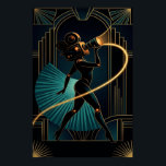 Surreal Art Deco Kamera Kvinna Guld Silhuett Poster<br><div class="desc">En fantastisk och surreal Art Deco-illustration med en kvinna med ett vintage filmkamerahuvud. Med en teal fläktliknande bakgrund och gyllene ljusspår är detta perfekt för filmälskare och vintagefotografer.</div>