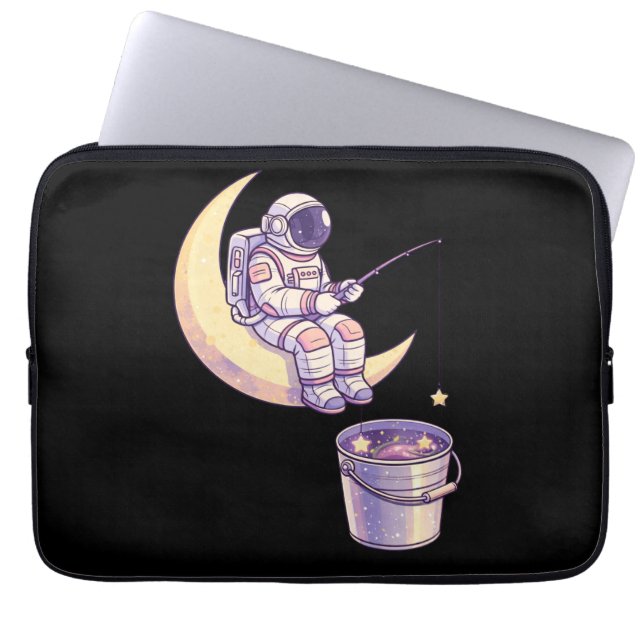 Surreal astronaut som fiskar efter stjärnor Väggko Laptop Fodral (Framsidan)
