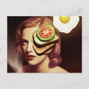 Surreal Avocado Toast och Egg Breakfast Vykort