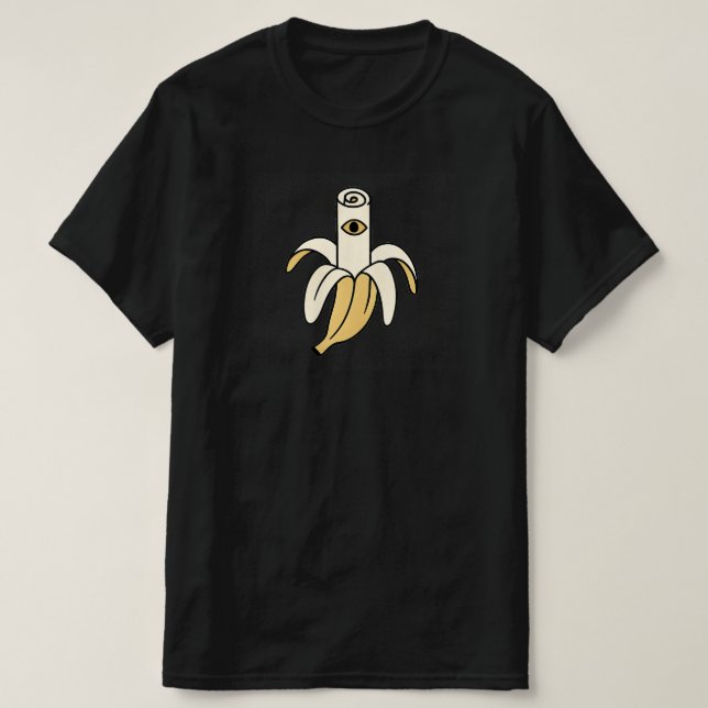 Surreal Banana med Öga - minimalistisk Unisex Tshi T Shirt (Design framsida)