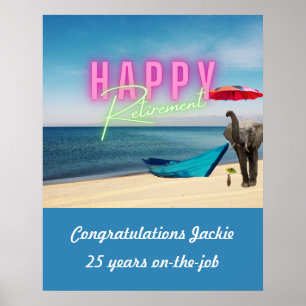 Surreal Beach-scen lycklig Pension Poster