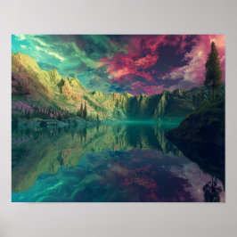 Surreal betjänhet: Reflektioner från Etheral Sjö Poster