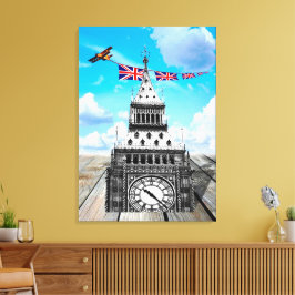 Surreal Big Ben, London / British Art Canvastryck