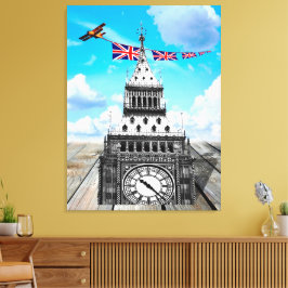 Surreal Big Ben, London / Brittisk konst Canvastryck