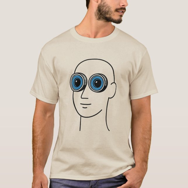 Surreal Big Lens Ögon minimalist Unisex T-shirt (Framsida)