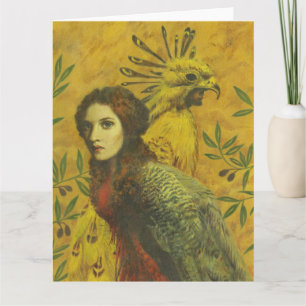 Surreal Bird Dam Large Hälsning Card Kort