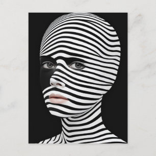 Surreal Black and White Ansikte Vykort