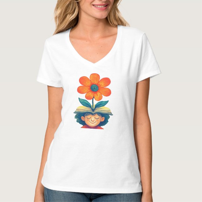 Surreal blodkroppsformad blombild t shirt (Framsida)
