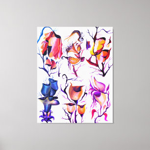 Surreal Blommigt Abstraction - Bold Färg Bloom Art Canvastryck