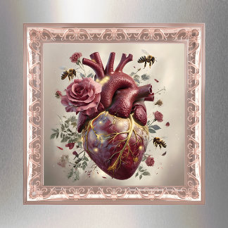 Surreal Blommigt Heart Poster