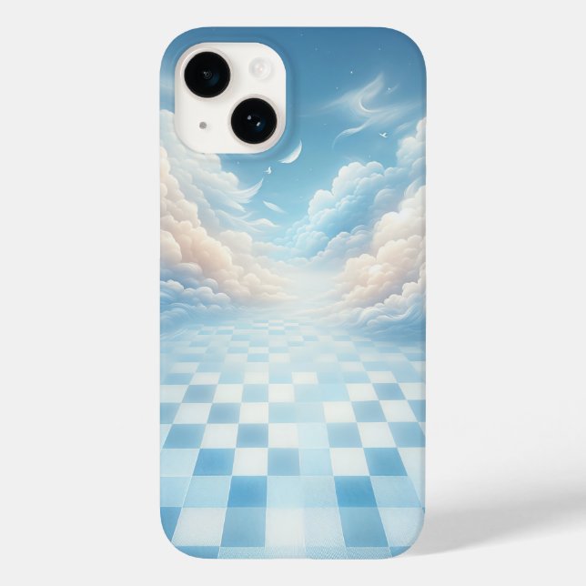 Surreal Blue Checkerboard Sky Phone Case - Dreamy  (Baksida)