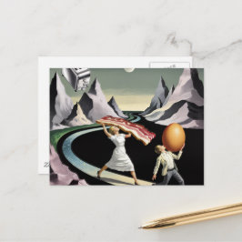 Surreal Breakfast People in the Mountains Vykort