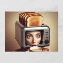 Surreal Breakfast Woman Vykort
