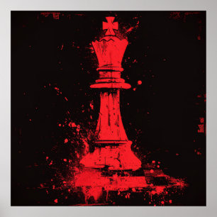 Surreal Broken Chess Kung Poster av Ralph Steadman