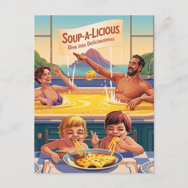 Surreal Cheesy Bassäng Vykort (Framsida)