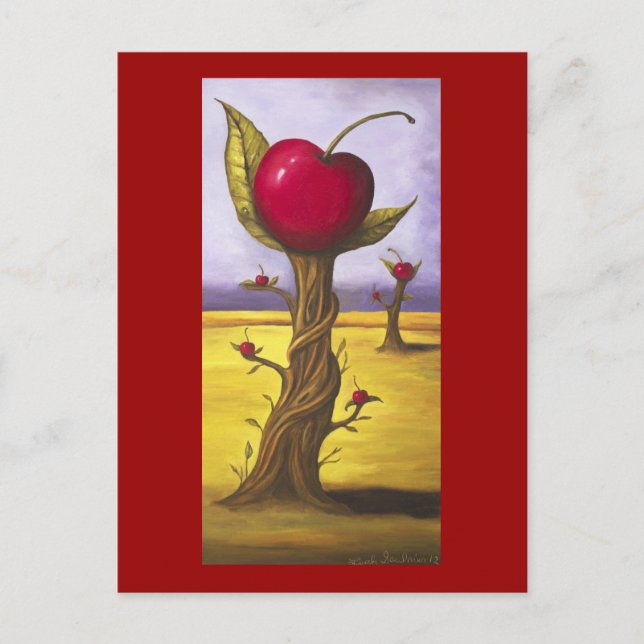 Surreal Cherry Träd Vykort (Framsida)