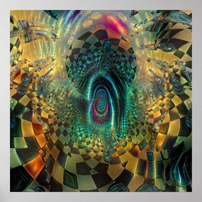 Surreal Chess Board Poster (Framsidan)