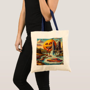 "Surreal Cityscape med Antropomorf Sol" Tygkasse