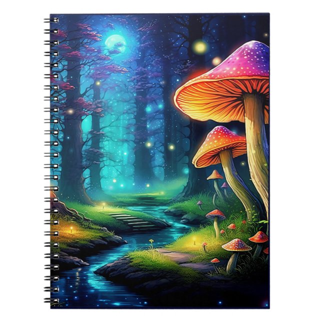 Surreal Colorful Forest Spiral Photo Notebook Anteckningsbok (Framsidan)