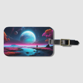 Surreal Cosmic liggande Fantasy Astronaut Bagagebricka