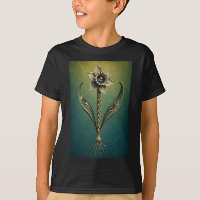 Surreal Daffodil Moonlight Fantasy T-Shirt (Framsida)