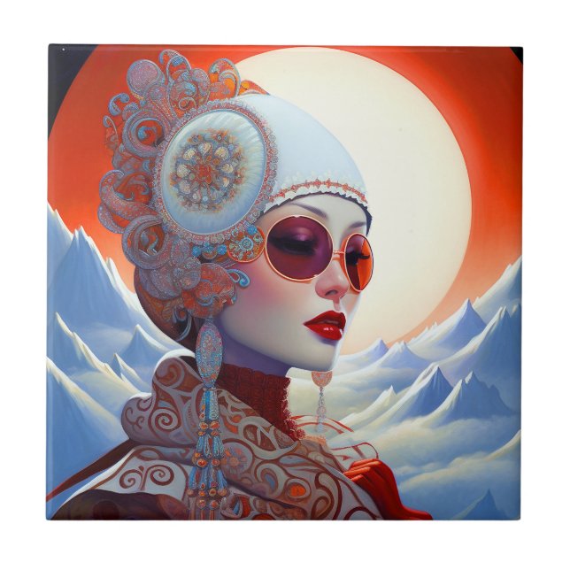 Surreal Dam Fantasy Art Kakelplatta (Framsidan)