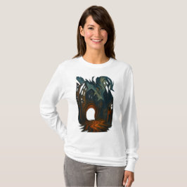 Surreal Dark Cityscape Art Ghostly Figure Painting T Shirt