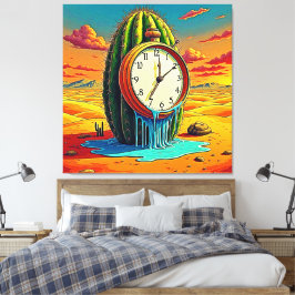 Surreal Desert Clock Art Canvastryck