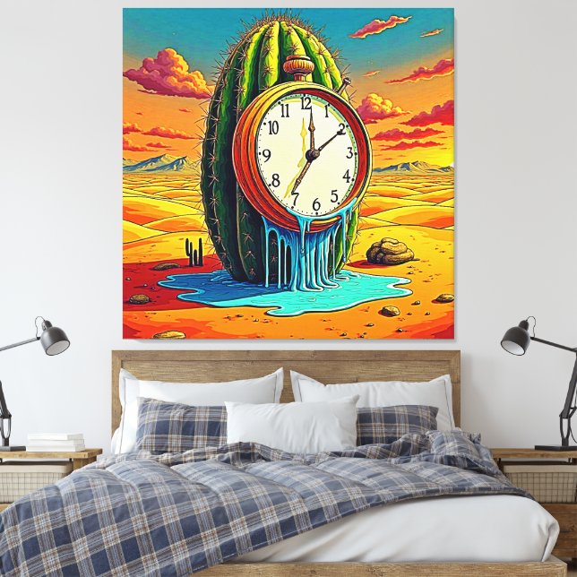 Surreal Desert Clock Art Canvastryck (Insitu (sovrum))