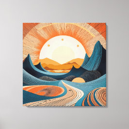 Surreal Desert Sunset Abstract Canvastryck