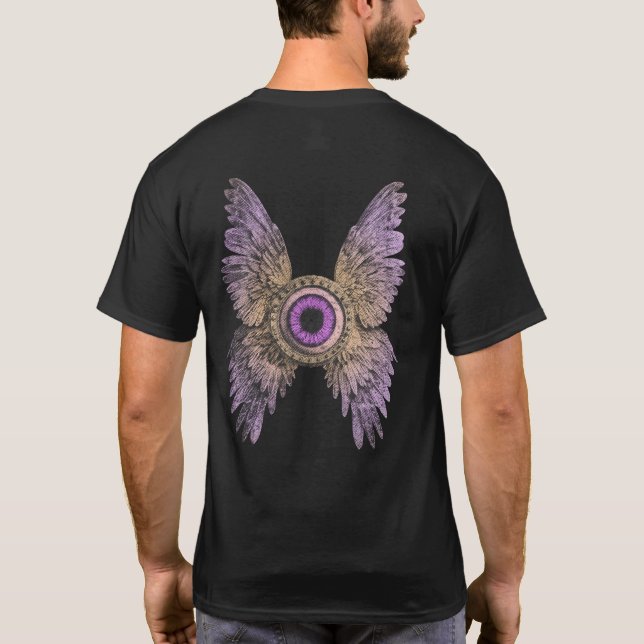 Surreal Divine Vision - Celestial Öga & Vinge T Shirt (Baksida)