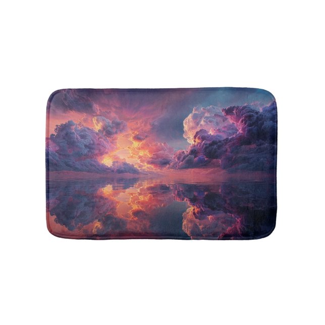 Surreal Dramatic Clouds With Fiery Sunset Badrumsmatta (Framsidan)