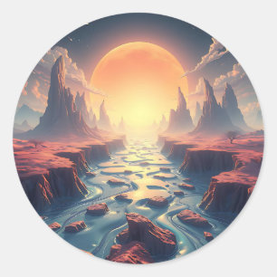 Surreal Dream World Etheral Ai Art Runt Klistermärke