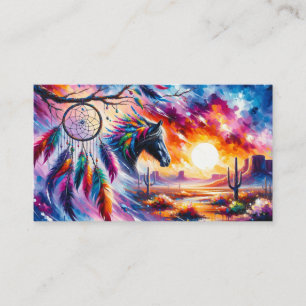 Surreal Dreamcatcher och Horse i öknen Visitkort