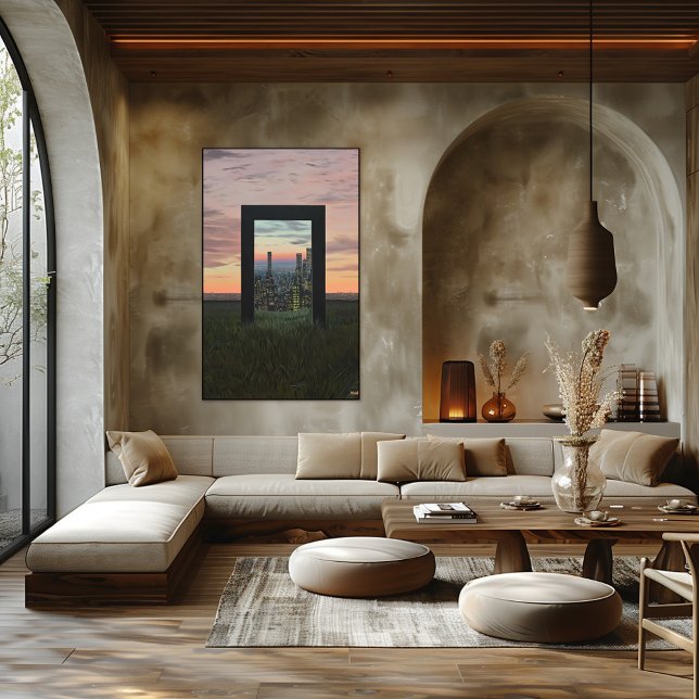 Surreal Dreamlike Gateway to City i Fält Poster (Skapare uppladdad)