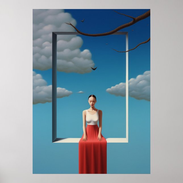Surreal Dreamscape Poster av Rafal Olbinski - Abst (Framsidan)