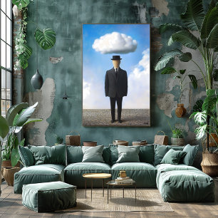Surreal Dreamscape Wall Art - Facless Man Cloud Poster