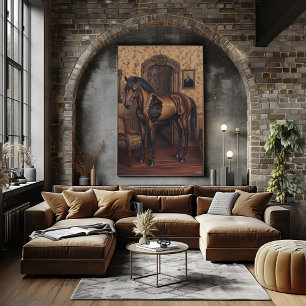 Surreal drömlandsbild av en ihålig häst i en vinta poster